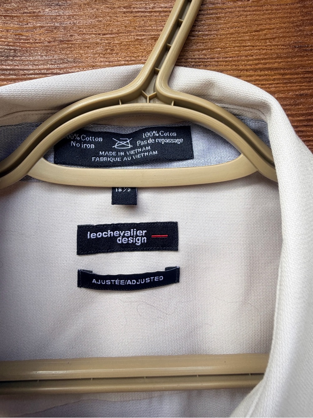 Men's Long-Sleeve Dress Shirt in Light Cream - Picture 2 of 6